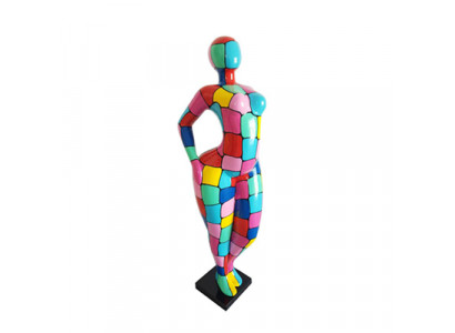 Abstrakt Figur Statue Faarweg ugestrach Statuen Skulpturen 130cm XXL Statue Plastik