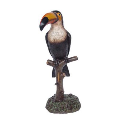 Gaart Dekoratioun Vugel Tukan 80cm Figur Statu Skulpturen Figuren Popagei 113cm