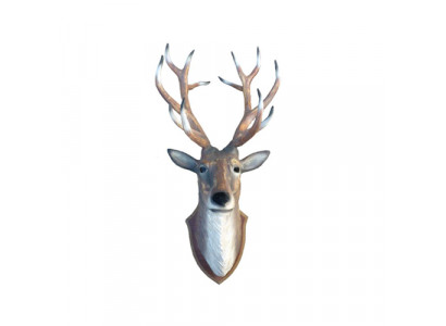 Hirschgewei Kapp Wanddeko Dekoratioun 110cm Wanddesign Kapp Skulptur Statue