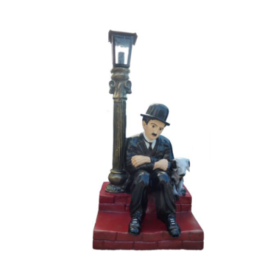 Lampe Luucht Figur Statu Skulptur 70cm Statuen Skulpturen Charlie Chaplin P3