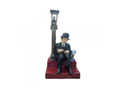 Lampe Luucht Figur Statu Skulptur 70cm Statuen Skulpturen Charlie Chaplin P3