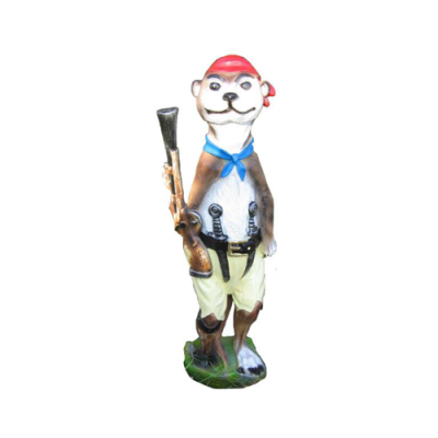 Modernen Design Frettchen Pirat Gaart Kunststoff Dekoratioun Deko Skulptur 60cm