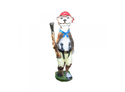 Modernen Design Frettchen Pirat Gaart Kunststoff Dekoratioun Deko Skulptur 60cm