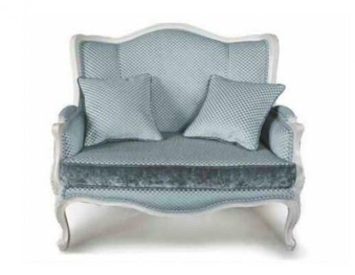 Couch Textilstoff Sofa Edele Design Designer 2-Sëtzer Miwwelen Klassesch Miwwelen