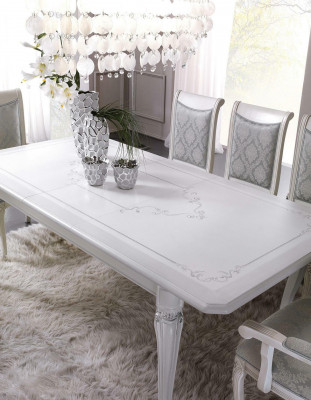 Iessdësch Grupp Dësch mat 4 Lehn Still Klassesch Grupp Holz 5tl. Komplett