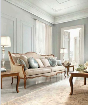 Dräisëtzer Canapé Couch Polstersofa Canapéë Wunnzëmmer Design Textil Stoff Nei