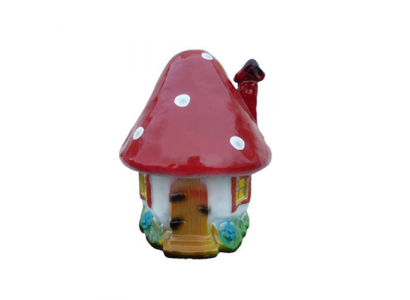Skulptur Pilzhäus Statue Gaart Figuren 44cm Statuen Skulpturen Figur Nei