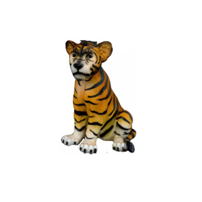 Dekoratioun Gaart Plastik Figuren Handbemoolt Figur Statue Tiger 35 cm Statuen