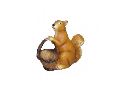 Eichhörnchen mat Kuerf Figur Dekoratioun Skulptur Statue Figuren Skulpturen Nei