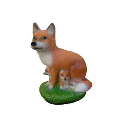 Fuchs Figur abstrakt Figuren Statuen modern Orange bemoolt 35cm Statu Skulptur