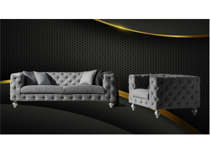 Garnitur Big Set 32 Sëtzer Textil Sofa Canapé Garnitur Modern Design Wunnzëmmer