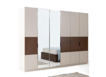 Garderob Schaf Huelzschaf Schlofzëmmer Schaf Huelz Beige Nei