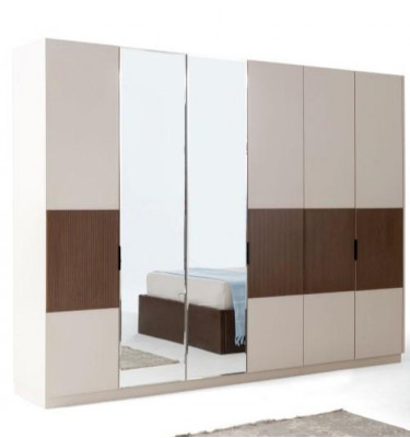 Garderob Schaf Huelzschaf Schlofzëmmer Schaf Huelz Beige Nei