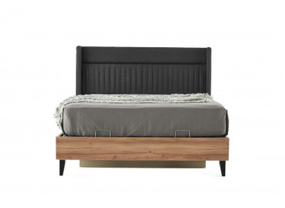 Bettkader Duebelbett Bett Holzbett Brong Bettgestell Schlofzëmmer