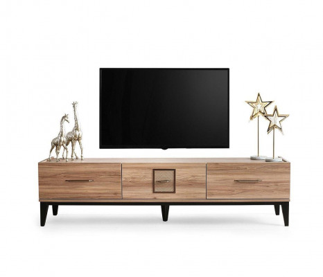 Iessgrupp Iesszëmmer Iessdësch Still Holz Set 8-Deeler Brong TV Stänner