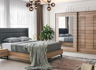 Komplett Schlofkummer Duebelbett Nuetsdëscher Brong Bett 4tlg Schaf
