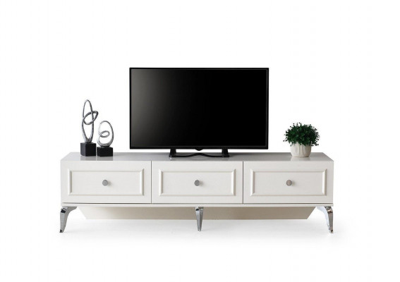 Sideboard Wäiss TV Stänner RTV Lowboard Holz Schaf Liewensraum Dësch