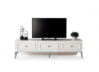 Sideboard Wäiss TV Stänner RTV Lowboard Holz Schaf Liewensraum Dësch