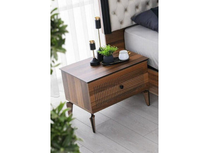 Nuechtkonsol Komplett Nuechtisch Beistelltisch Holz Braun Set 2 Stéck
