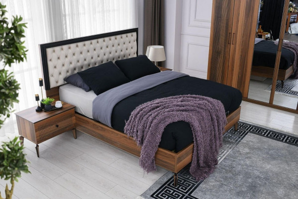 Komplett duebel Bett Schlofkummer Nuetsdëscher Brong Schlofkummer 4 Deeler Schaf