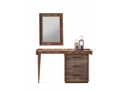 Schminktisch Konsole Spigel Friséiertisch Schminkkonsole Holz Braun
