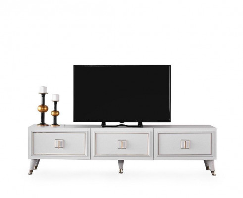 Wunnzëmmer Sideboard TV Stänner RTV Lowboard Dësch Holz Wäiss