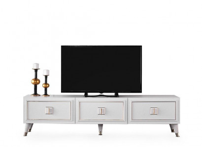 Wunnzëmmer Sideboard TV Stänner RTV Lowboard Dësch Holz Wäiss