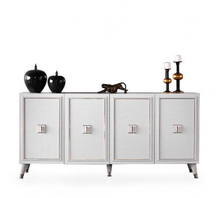 Kredenz Sideboard Schaf Holzkabinet Wäiss Holz Kommode Luxus