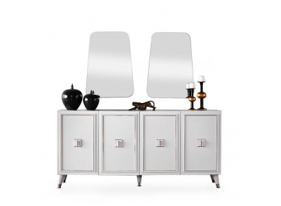 Anrichte Sideboard Schaf Spiegel Wäiss Holz Kommode Holzschaf Set