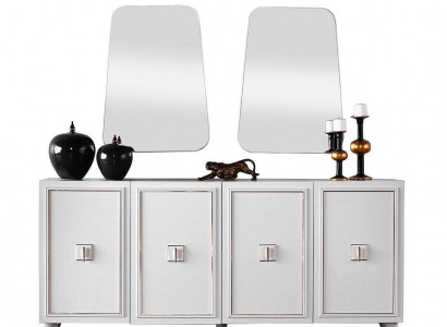 Anrichte Sideboard Schaf Spiegel Wäiss Holz Kommode Holzschaf Set