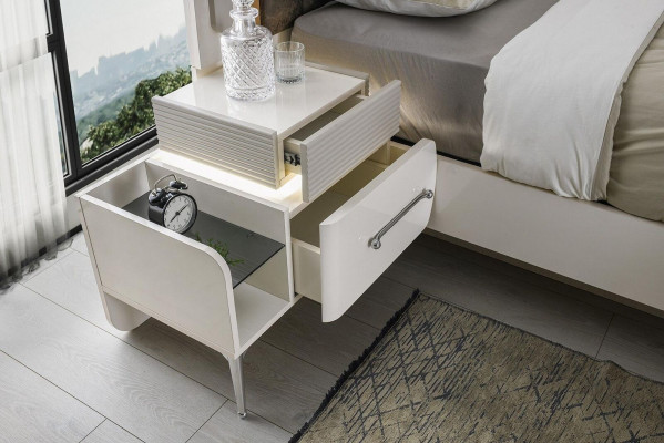 Komplett Nuetsschëffchen Nuetstabelle Niewentabelle Set 2-Deeler Holz Wäiss