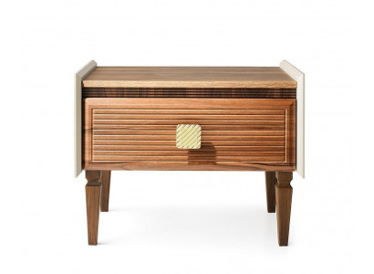 Komplett Nuetsdëscher Nuetskonsole Säitendëscher Holz Braun Set 2 Stéck