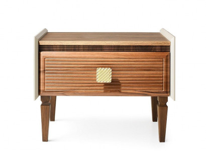Komplett Nuetsdëscher Nuetskonsole Säitendëscher Holz Braun Set 2 Stéck
