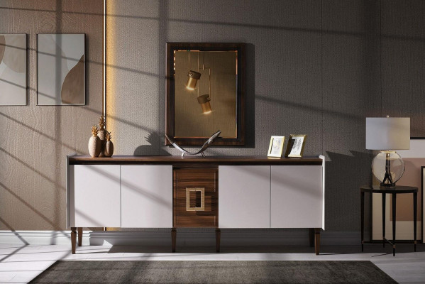 Grupp Anrichte Sideboard Schaf Spigel Holz Komoud Modern Braun