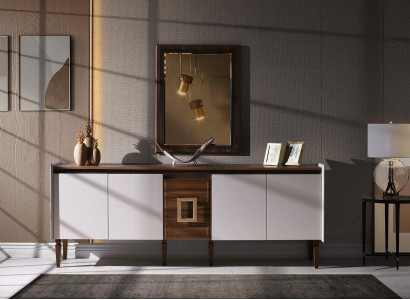 Grupp Anrichte Sideboard Schaf Spigel Holz Komoud Modern Braun