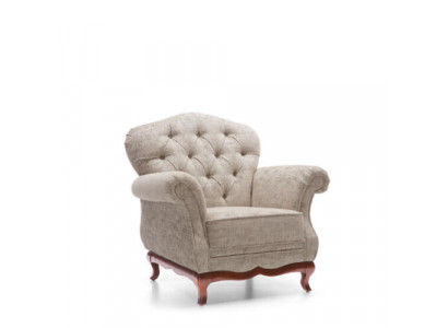 Chesterfield Einsitzer Sofa Fotell Couch Gepolstert Sëtzmiwwel Textil Stoff