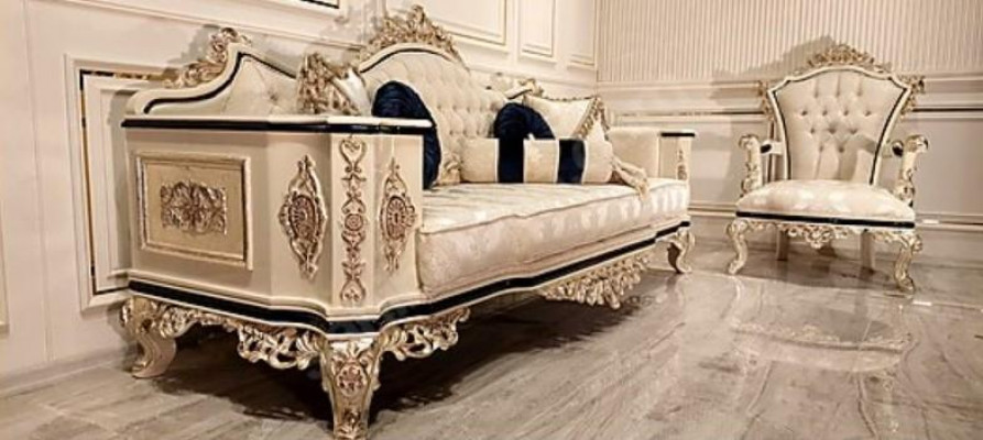 Chesterfield Sofa Couch 3-Sëtz Couchen Polster Miwwelen Dräisëtzer Wäiss Nei