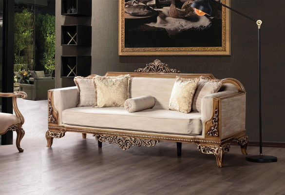 Barock Wunnzëmmer Miwwel Set Couch Sofa Polstersëtzung Dësch 5 Stéck.