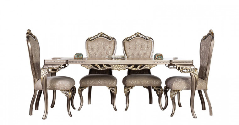 Brong Chesterfield Luxus Still Designer Iessdësch Exklusiv Iesszëmmer Miwwelen