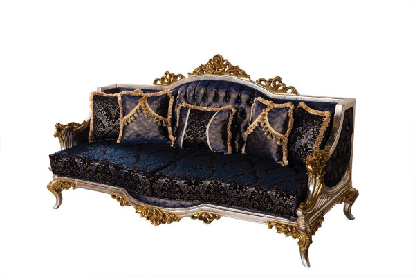 Kinnekräichblo Canapé Canapé-Set Sofagarnitur Dësch Miwwel 5tlg Sofa