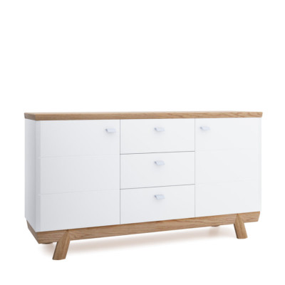 4-stéck Set: 1x Vitrin, 2x Kommod, 1x Iessdësch Design Wunnzëmmer Iesszëmmer Nei