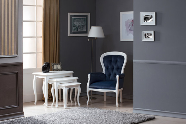 Chippendale Sëtzfauteuil Ouerfauteuil Canapé mat Féisschette Set Schett Klavierhocker Nei