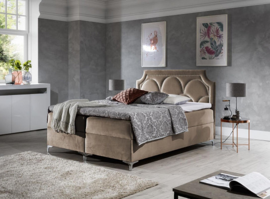 Duebel Hotel Polsterbett Bett Schlofzëmmer Better Boxspringbett Textil Design