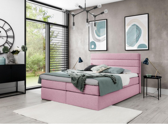 Wäiss Bett Boxspringbett 180x200 Schlofzëmmer Design Duebel Hotel Modern Miwwelen