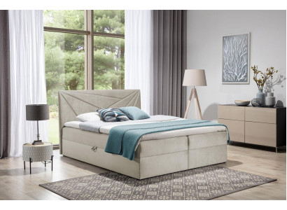 Duebelbett Bett mat Bettschaf Boxspringbett Bestietbett Better Polsterbett 180cm
