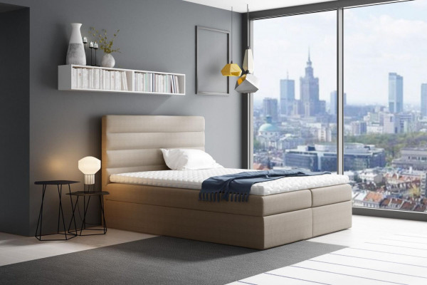 Bett mat Bettkëscht Ehebeet Better Gréng Polsterbett Boxspringbett Duebelbett Nei