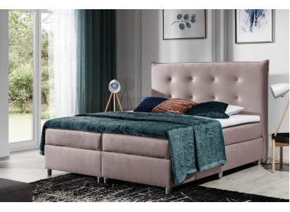 Bett Boxspringbett Duebelbett Eebett Polyester Stoff Bettstell 180x200 Miwwelen