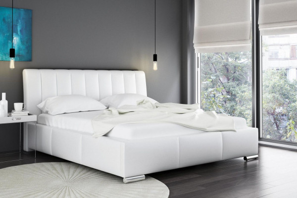 Bett Duebelbett Miwwelen Bettrahmen Stoff 160x200 Textil Polstersbett Gri Betten
