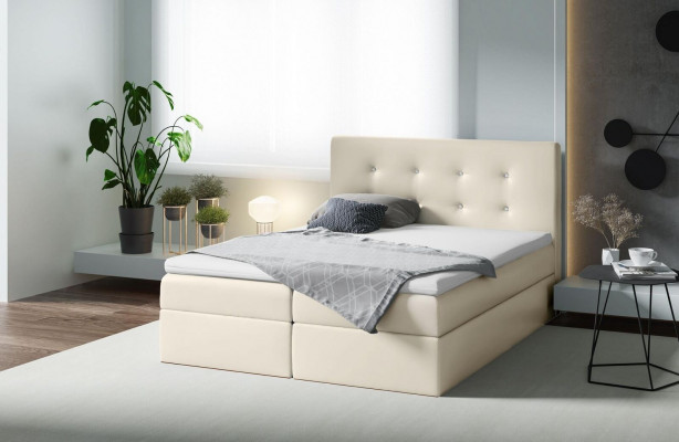 Boxspring Bett duebel Hotel Miwwel Better Schlofkummer Ariichtung grouss 200x200
