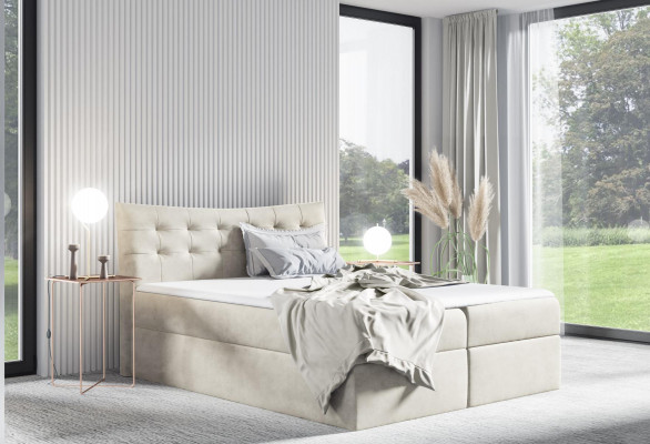 Bett Bettkëscht Boxspringbett Schlofkummer Polster Design Duebel Hotel 180x200